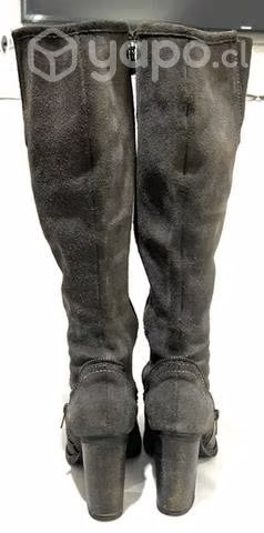 Bota Tacón 100% Cuero (reno) Marca Exs N*39 Gris