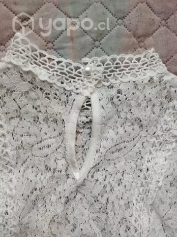 Polera de encaje blanco - Imagen 6