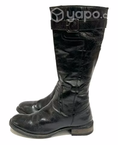 Bota Larga 100% Cuero Marca Basement N*39 Negro