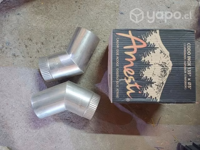 Codos 45° acero inox de 5 pulgadas marca amesti