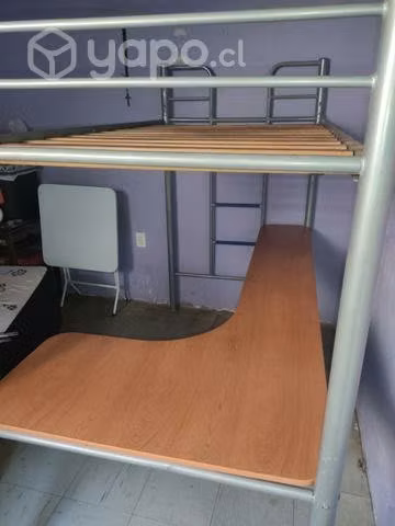 Cama litera escritorio 1 plaza