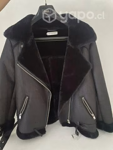 Chaqueta de cuero con chiporro