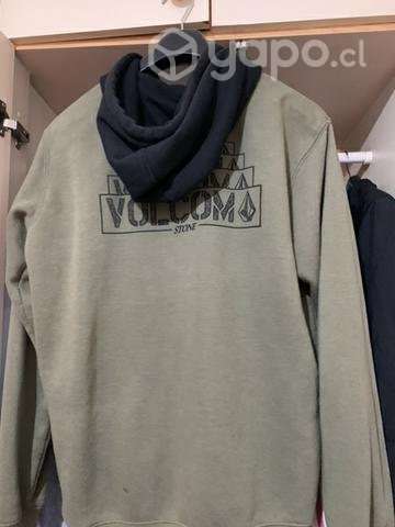 Poleron Volcom Verde con Capucha Negra - Imagen 2