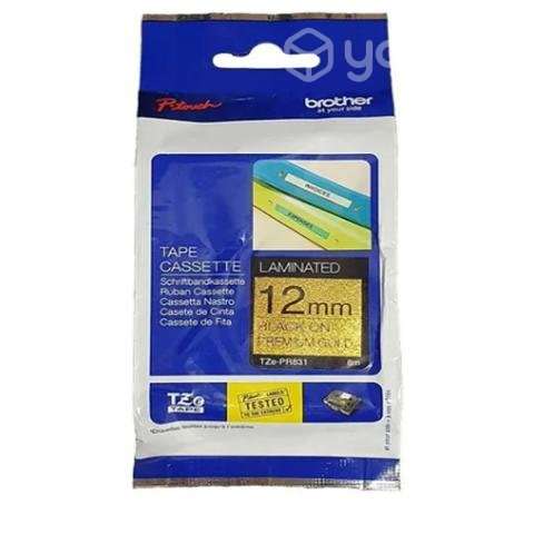 Cinta brother tze-pr831, 12mm x 8m. negro sobre do - Imagen 2
