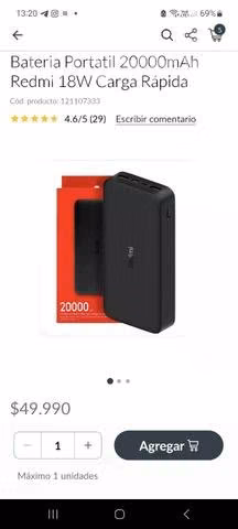 Bateria carga rapida celulares xiaomi