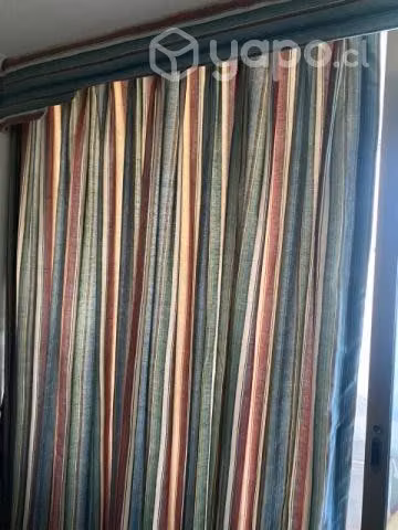 Cortinas forradas con cenefas Hay 2 paños