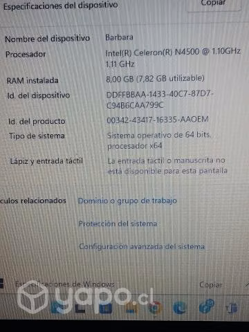 Notebook Hp 240 G9 Intel Celeron 8gb ram.