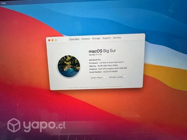 Macbook pro 16 / i7 / 2.6 / 16gb / 512 ssd 2019 - Imagen 2