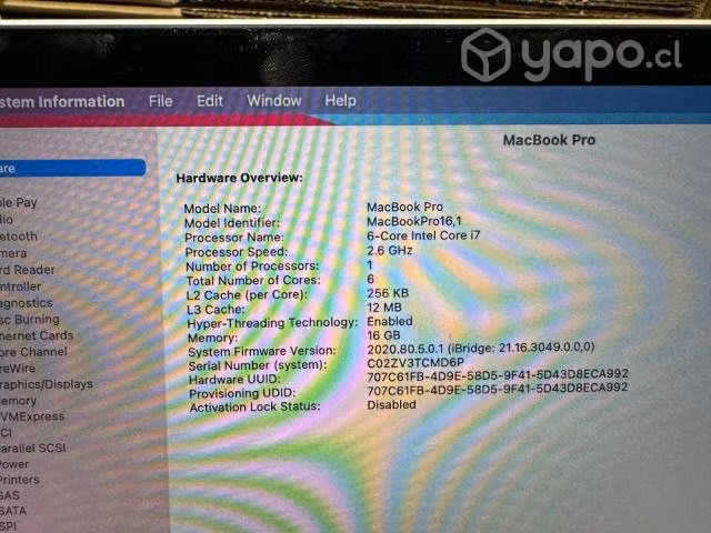 Macbook pro 16 / i7 / 2.6 / 16gb / 512 ssd 2019 - Imagen 5