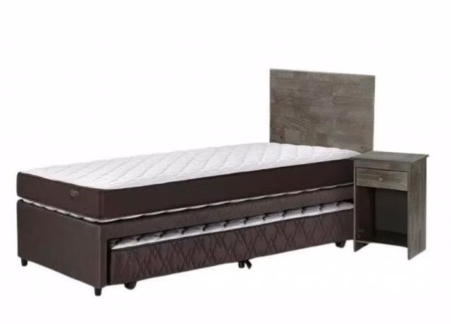 Cama Nido Rosen 1.5 plazas , Respaldo + Velador