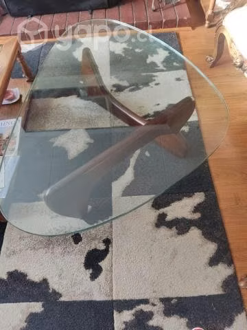 Mesa centro de madera con vidrio - Imagen 5