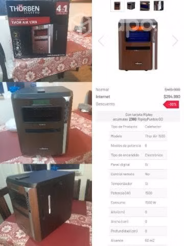 Estufa eléctrica Thorben 4 en 1