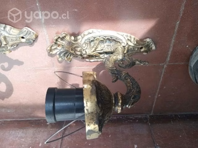 4 hermosos apliques de pared de bronce - Imagen 2