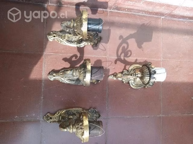 4 hermosos apliques de pared de bronce - Imagen 3