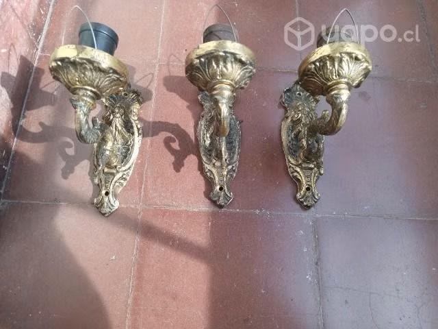 4 hermosos apliques de pared de bronce