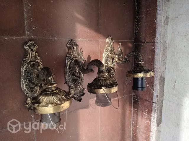 4 hermosos apliques de pared de bronce - Imagen 5