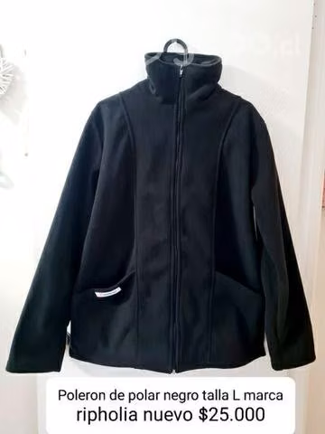 Poleron polar negro talla L ripholia