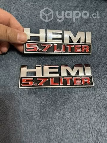 Logos auto Dodge Hemi plateado (el par)