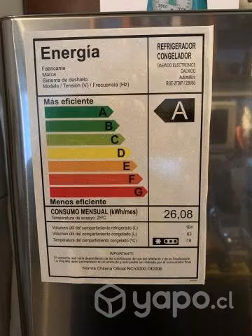 refrigerador DAEWOO semi nuevo - Imagen 2