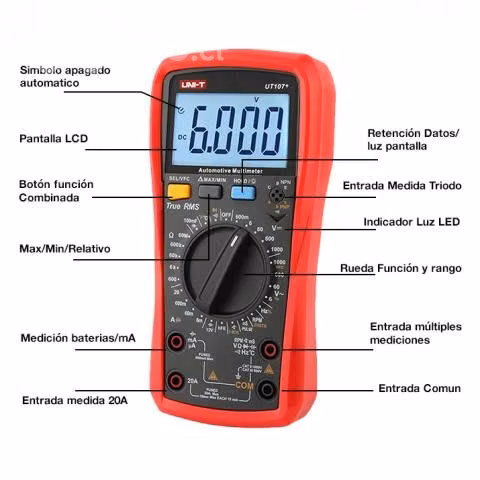 Multimetro Digital 1000v Voltimetro Bateria 12v