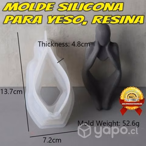 Molde De Silicona De Escultura Arte Nórdico Abstra