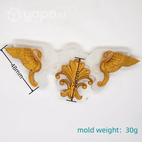 Molde De Silicona Aplique, Decoracion Elegante Par