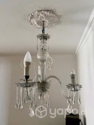 Lámpara de lágrimas antigua 100 años 3 luces
