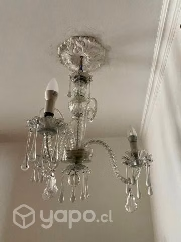 Lámpara de lágrimas antigua 100 años 3 luces - Imagen 2