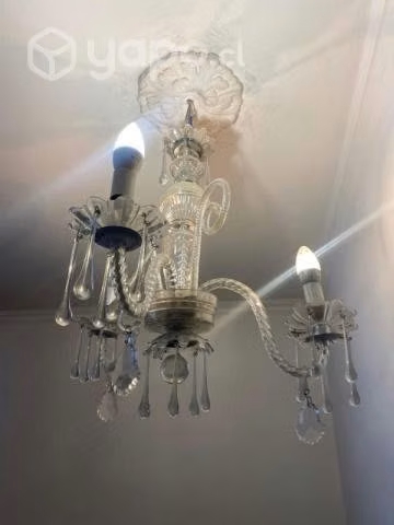 Lámpara de lágrimas antigua 100 años 3 luces - Imagen 3