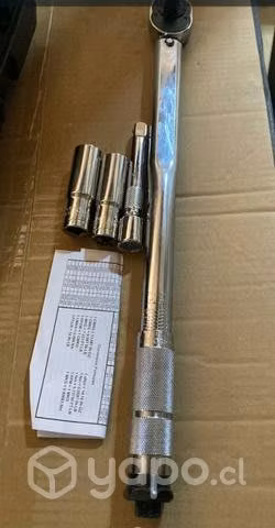 Llave Torque Torquimetro 1/2-28-210nm+Dados+Extens