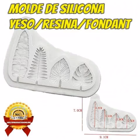 Molde De Silicona Hojas De Plantas Yeso, Resina