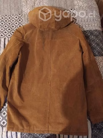 Chaqueta de cuero café talla M - Imagen 6