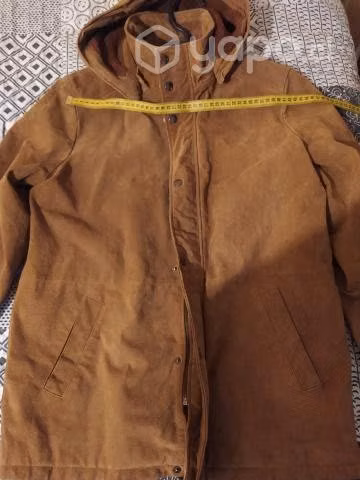 Chaqueta de cuero café talla M - Imagen 2
