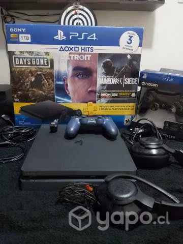 Ps4 slim 1tb con todo lo de las fotos