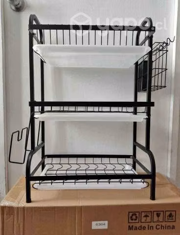 Secador Escurridor Loza Platos 3 Niveles Negro