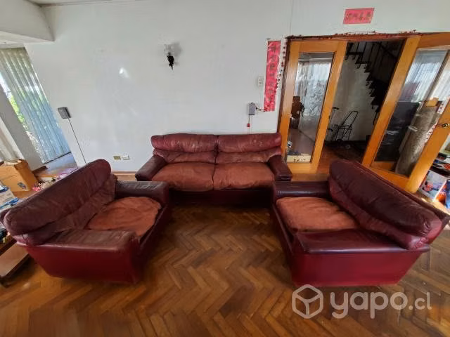 Juego de Sillones de Cuero