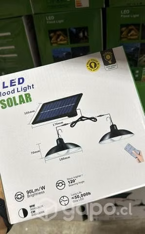 Lampara Solar Doble Colgante Focos Solares Exterio