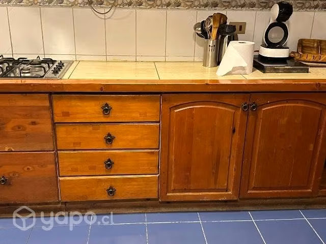 Muebles de cocina de madera pino oregon americano