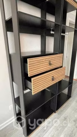 Repisa negra de madera aglomerada 120x90x43