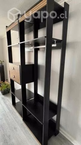Repisa negra de madera aglomerada 120x90x43
