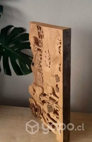 Cuadro madera relieve roble tallado a mano - Imagen 4