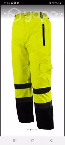 Pantalón Térmico Verde Fluor Vial Con Reflectantes