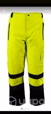 Pantalón Térmico Verde Fluor Vial Con Reflectantes