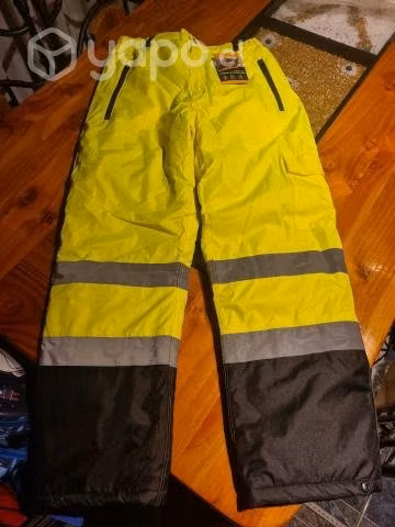 Pantalón Térmico Verde Fluor Vial Con Reflectantes