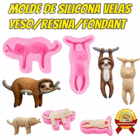 2 Moldes De Silicona De Perezosos Para Yeso, Resi