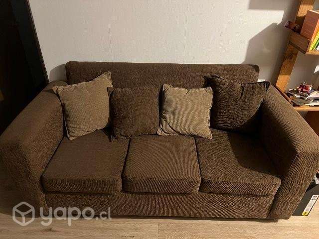 Sillón café usado 3 cuerpos - Imagen 2