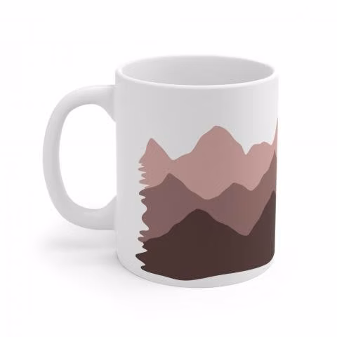 Tazon con diseño montañas rojas