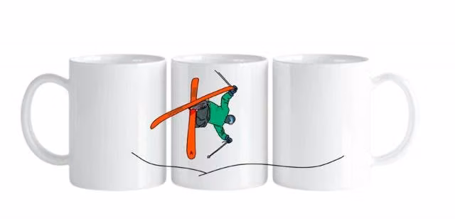 Tazon con diseño skiador freestyle