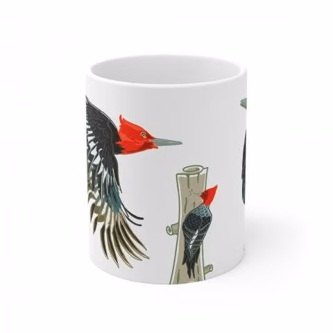 Tazon con diseño de Carpintero macho