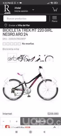 Bicicleta aro 24 Trex incluye casco nuevo y luces seguridad 3 posición/blanca y roja